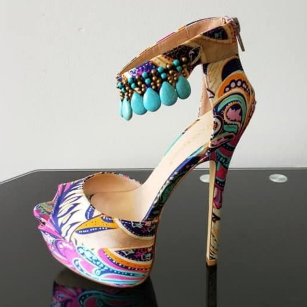 Ankle Strap Open Toe Heels Platform